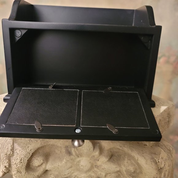 Charging Station Caddy Cord Organizer 2 Photo Door Folds Down Cords Tuck Away - Picture 6 of 12